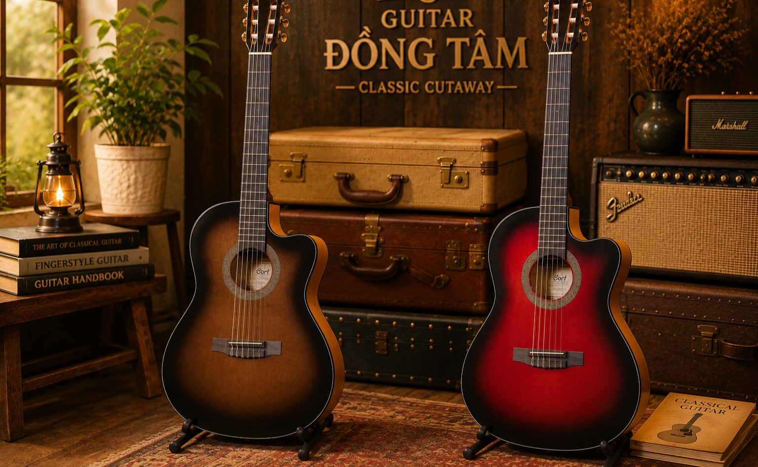 ĐÀN GUITAR CLASSIC CORT JADE E NYLON CHÍNH HÃNG 